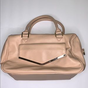 Blush pink purse with strap gold hardware